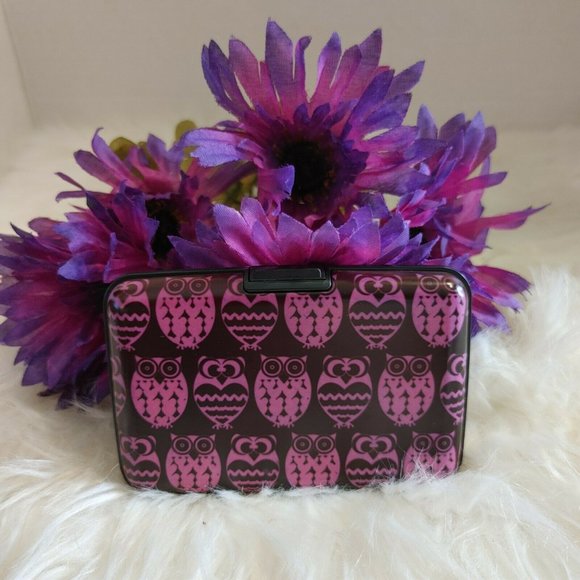 OWLS Wallet RFID Blocking Credit Debit Cards ID Black Purple - Picture 1 of 6